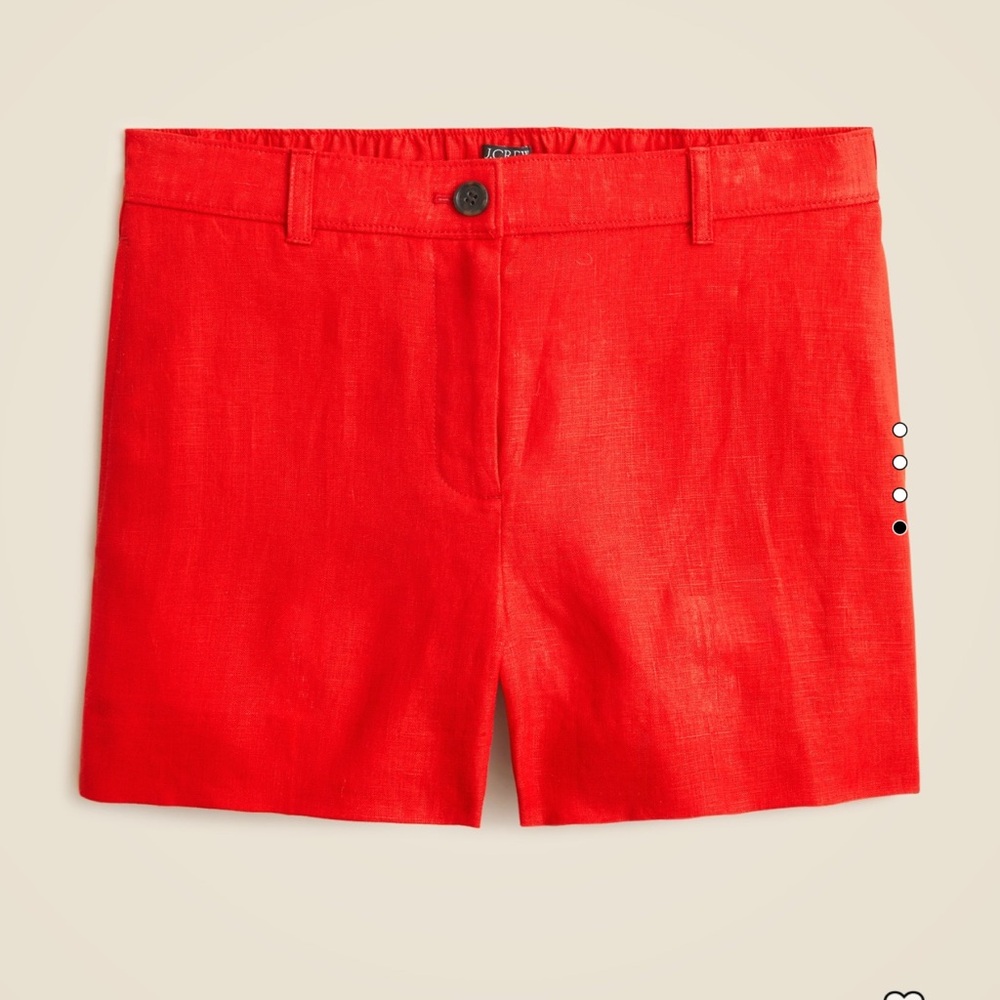 J.Crew 100% Red Linen Harbor Shorts - 3” Inseam - NWT
